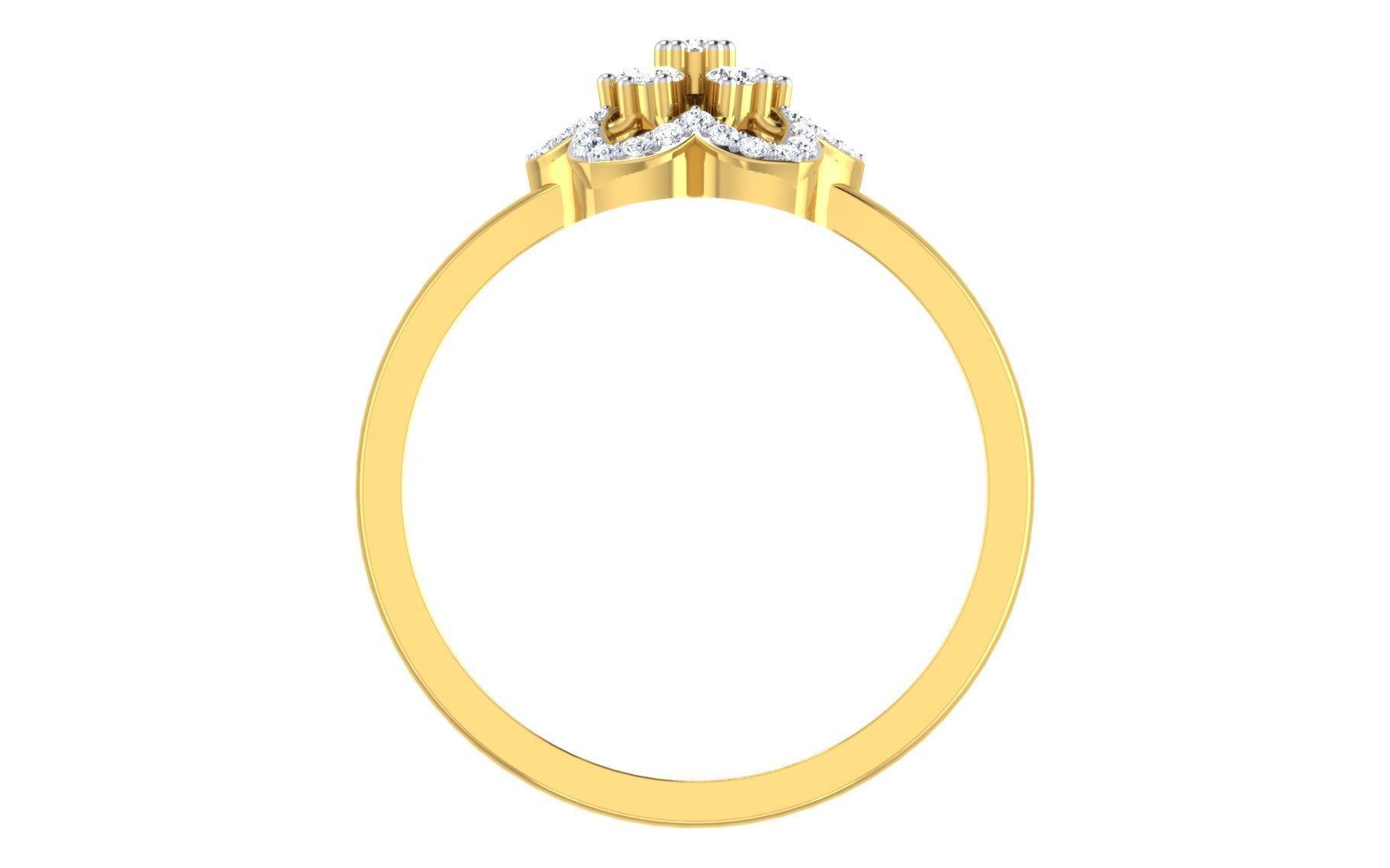 Solitaire Women Engagement Band Ring 3D print model_3