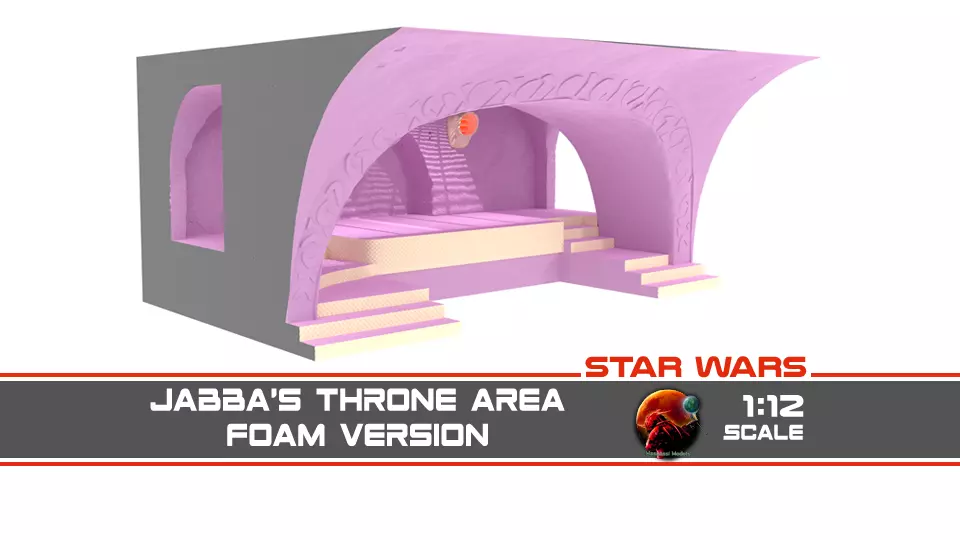 Jabbas Throne Area - small Foam version - 1-12 Blackseries 3D print model_0