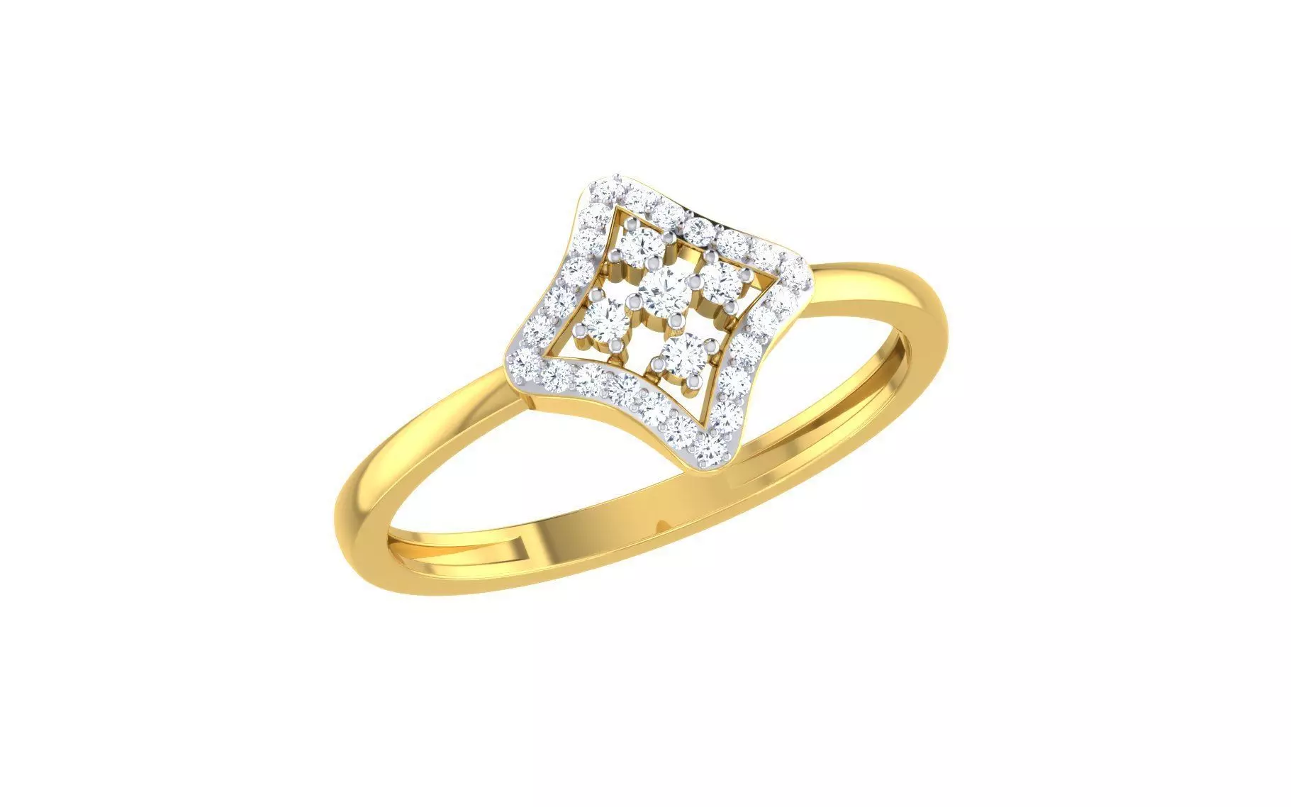 Solitaire Women Engagement Band Ring 3D print model_0