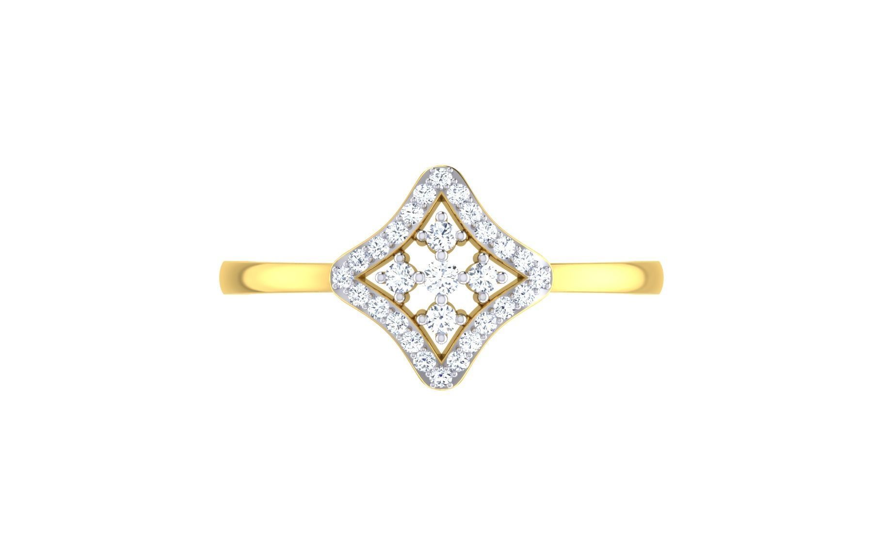 Solitaire Women Engagement Band Ring 3D print model_7