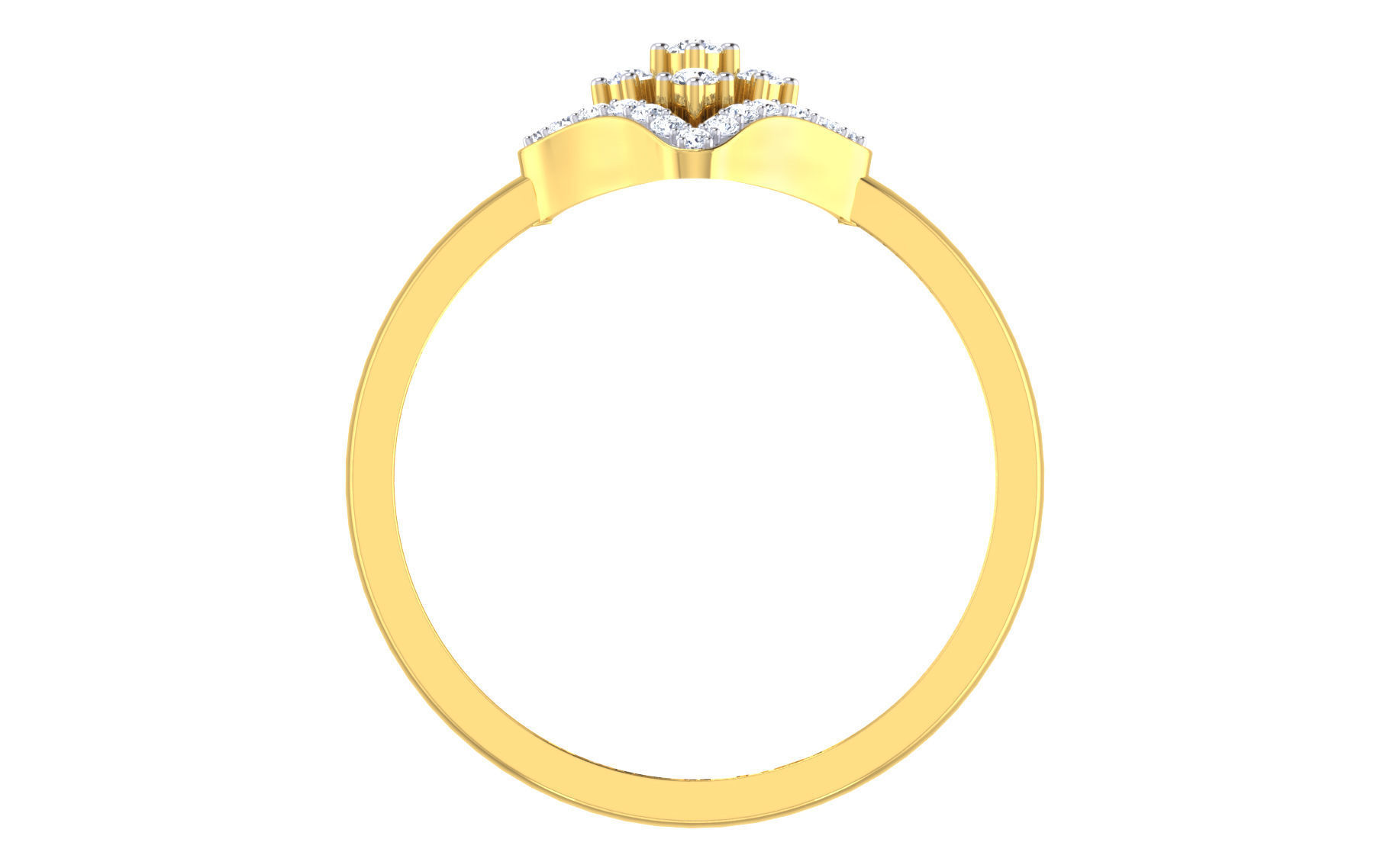 Solitaire Women Engagement Band Ring 3D print model_2
