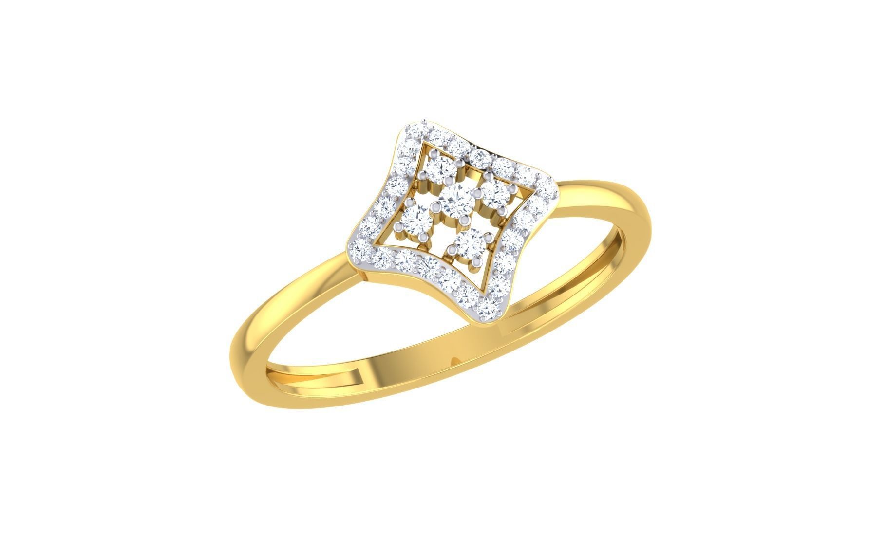 Solitaire Women Engagement Band Ring 3D print model_1