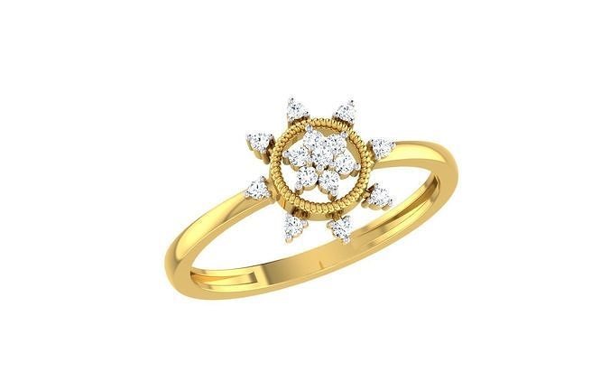Solitaire Engagement Wedding Band Ring 3D print model