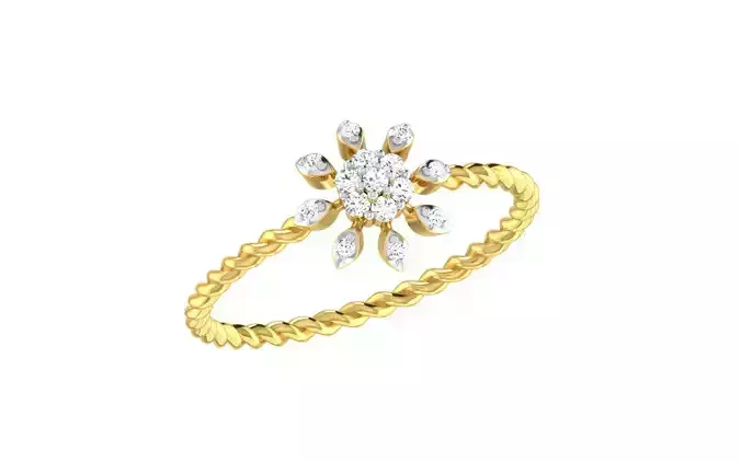 Solitaire Engagement Wedding Twisted Ring 3dm STL OBJ Details