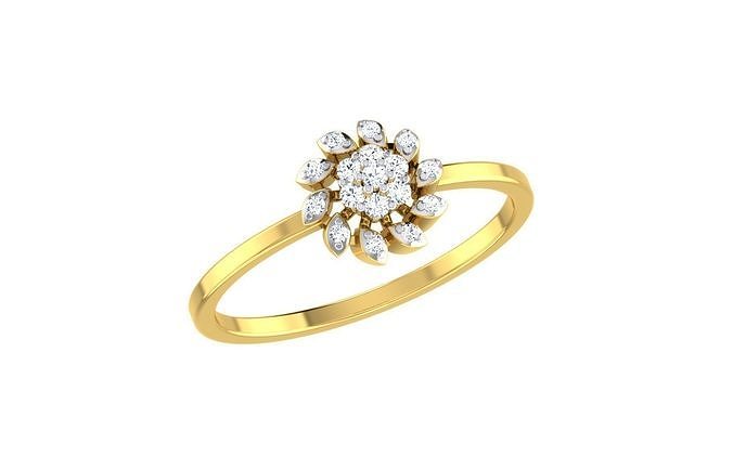 Solitaire Engagement Wedding Band Ring  3D print model