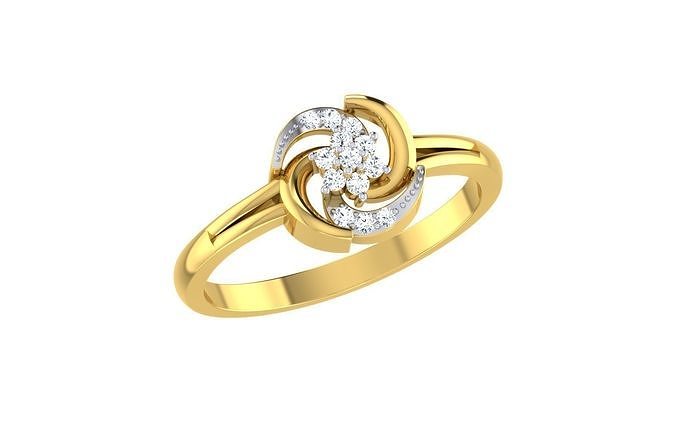 Solitaire Engagement Wedding Band Ring 3D print model