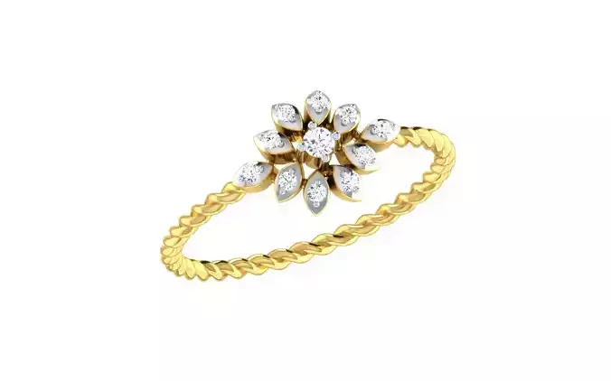 Solitaire Engagement Wedding Twisted Ring 3dm STL OBJ Details