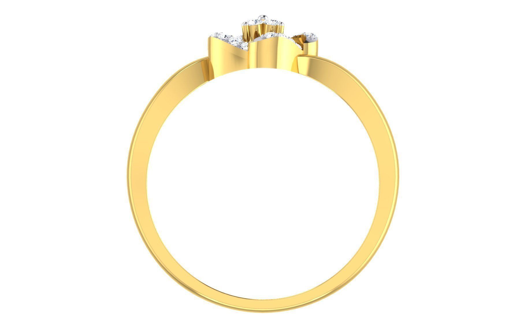 Solitaire Engagement Wedding Band Ring 3D print model_2