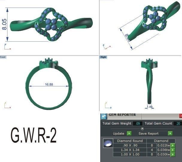 Solitaire Engagement Wedding Band Ring 3D print model_8