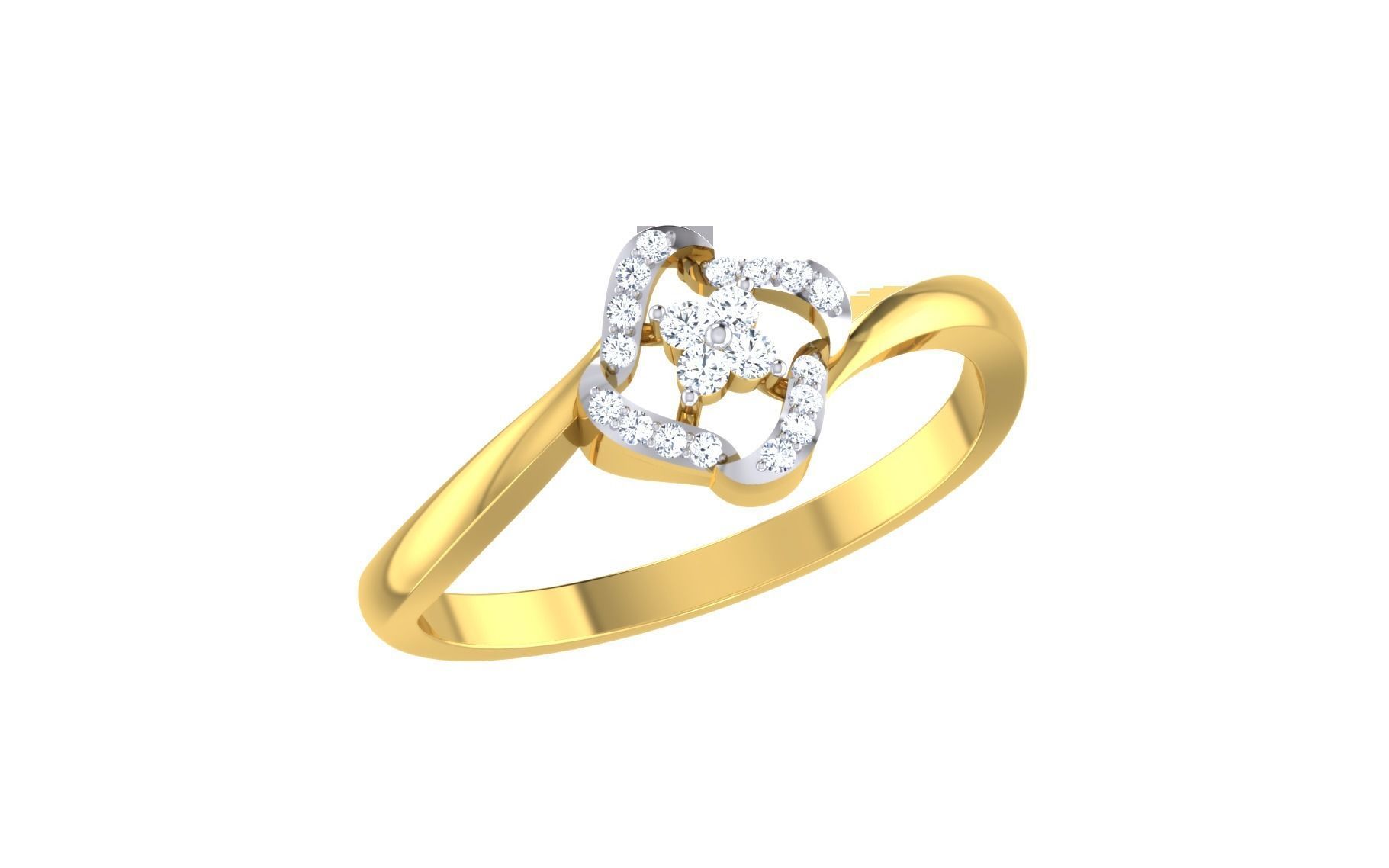 Solitaire Engagement Wedding Band Ring 3D print model_1