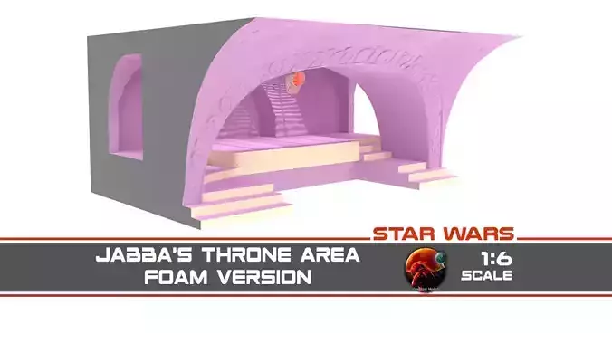Jabbas Throne Area - small Foam version - 1-6 Hottoys 3D print model