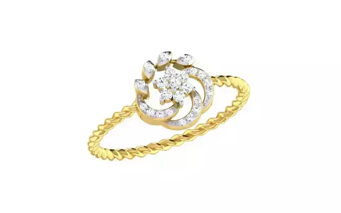 Solitaire Engagement Wedding Twisted Ring 3dm STL OBJ Details