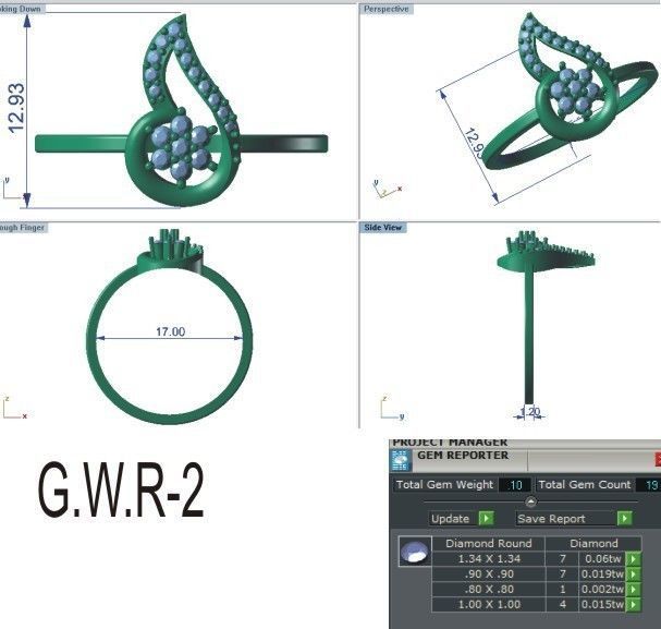 Solitaire Engagement Wedding Band Ring 3D print model_8