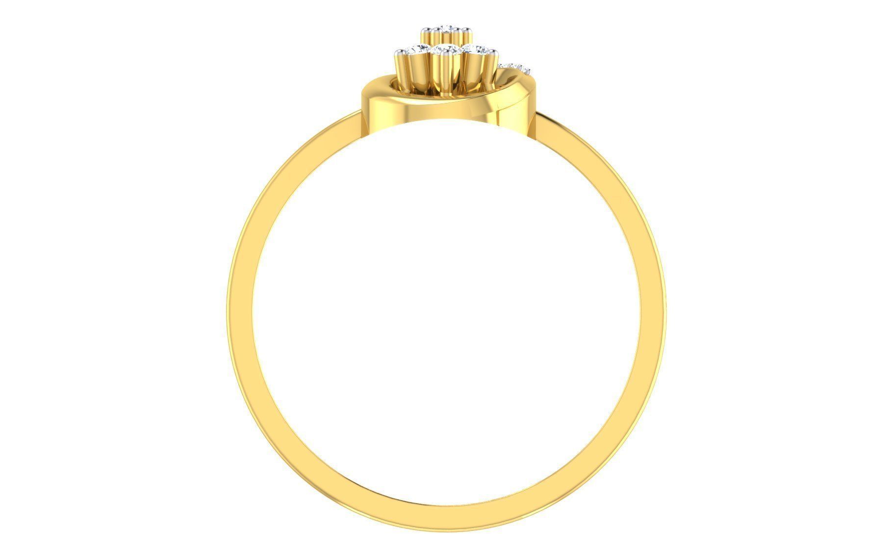 Solitaire Engagement Wedding Band Ring 3D print model_2