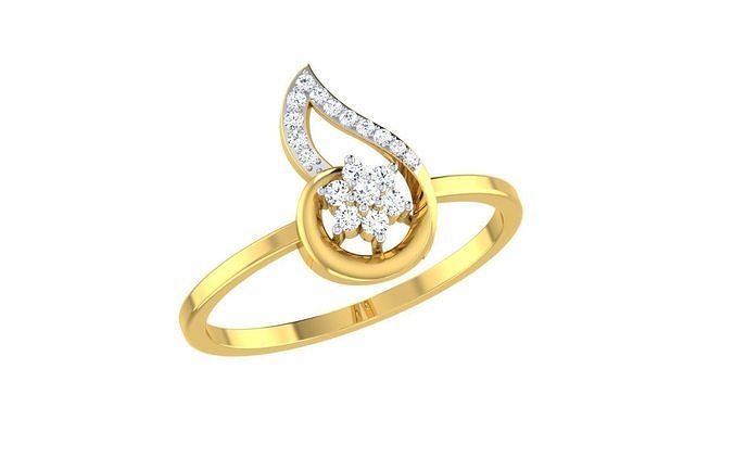 Solitaire Engagement Wedding Band Ring 3D print model