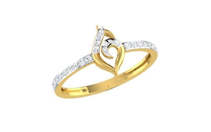 Solitaire Engagement Ring 3dm STL OBJ FBX Render Details 3D print model