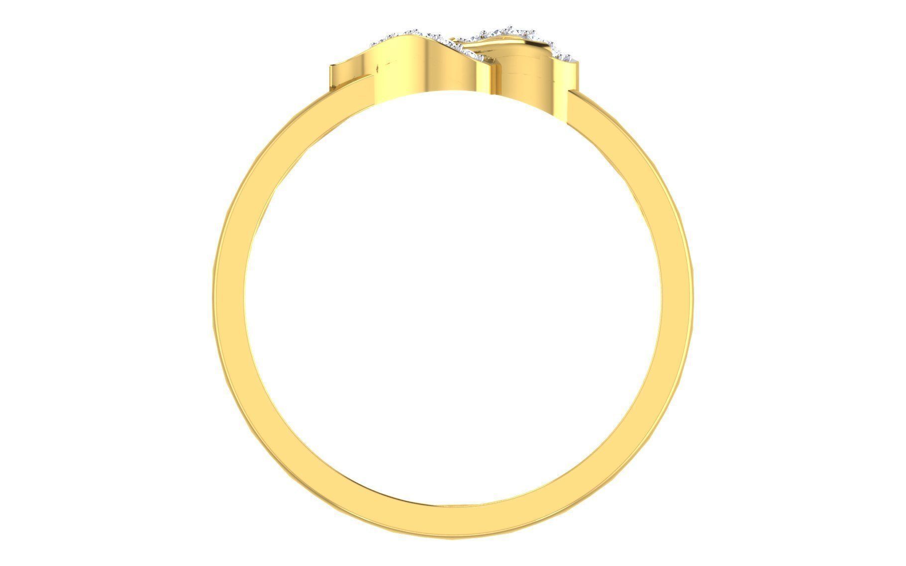 Solitaire Engagement Wedding Band Ring 3D print model_2