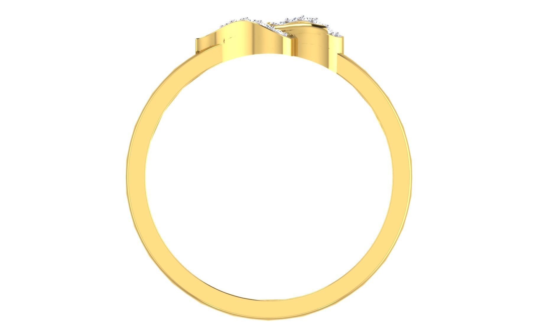 Solitaire Engagement Wedding Band Ring 3D print model_3