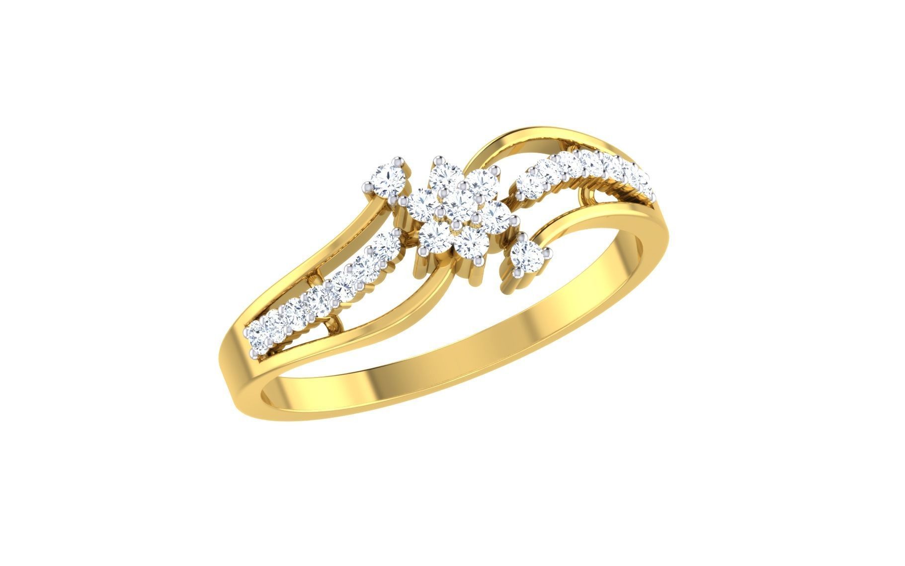 Solitaire Engagement Wedding Ring 3dm STL OBJ FBX Render Details 3D print model_1