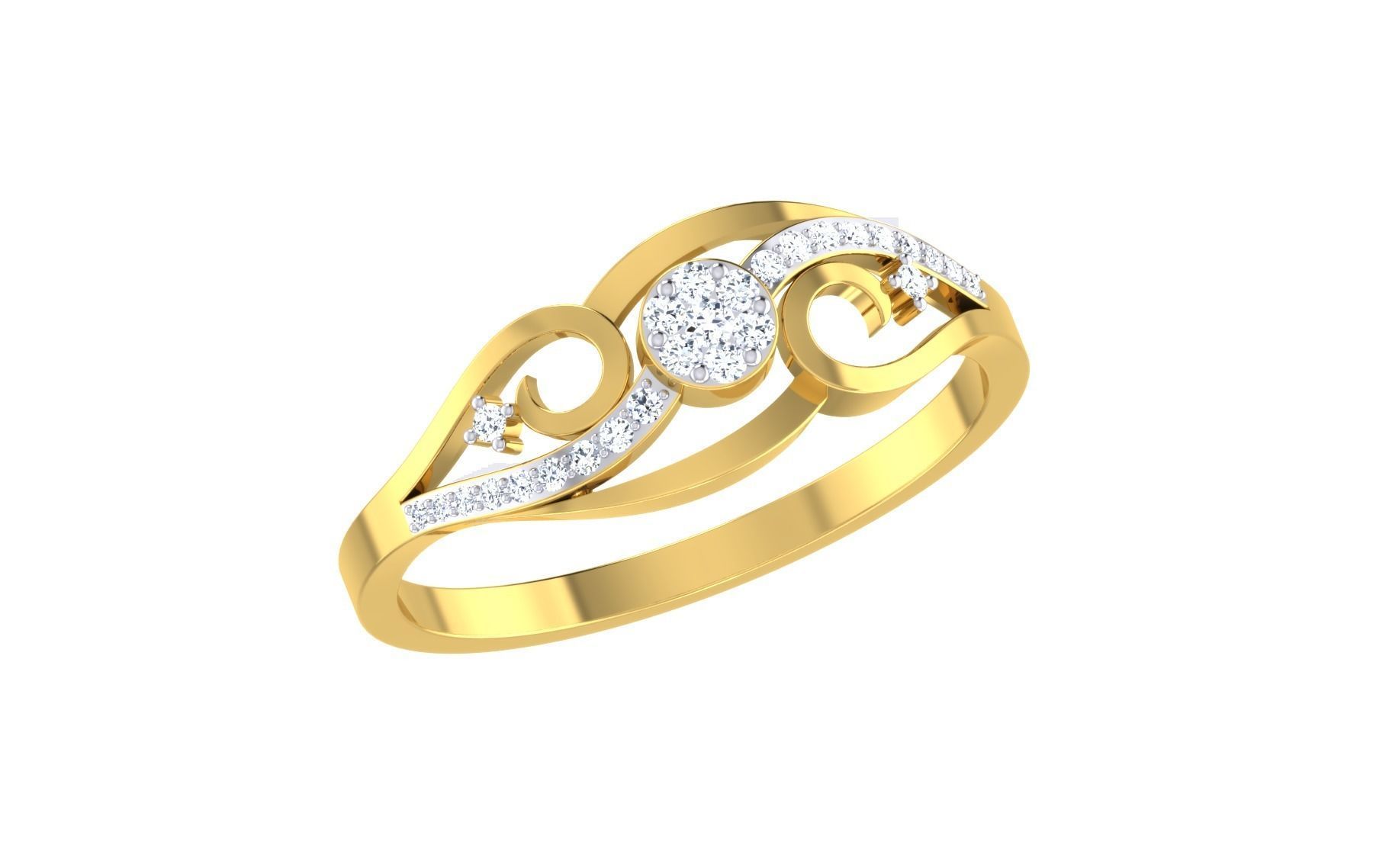 Solitaire Engagement Wedding Ring 3dm STL OBJ FBX Render Details 3D print model_1