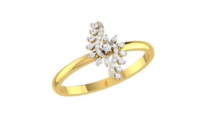 Solitaire Engagement Wedding Band Ring 3D print model