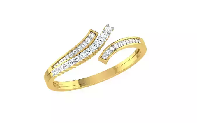 Solitaire Engagement Wedding Bypass Ring  3D print model