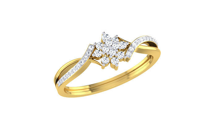 Solitaire Engagement Ring 3dm STL OBJ FBX Render Details 3D print model