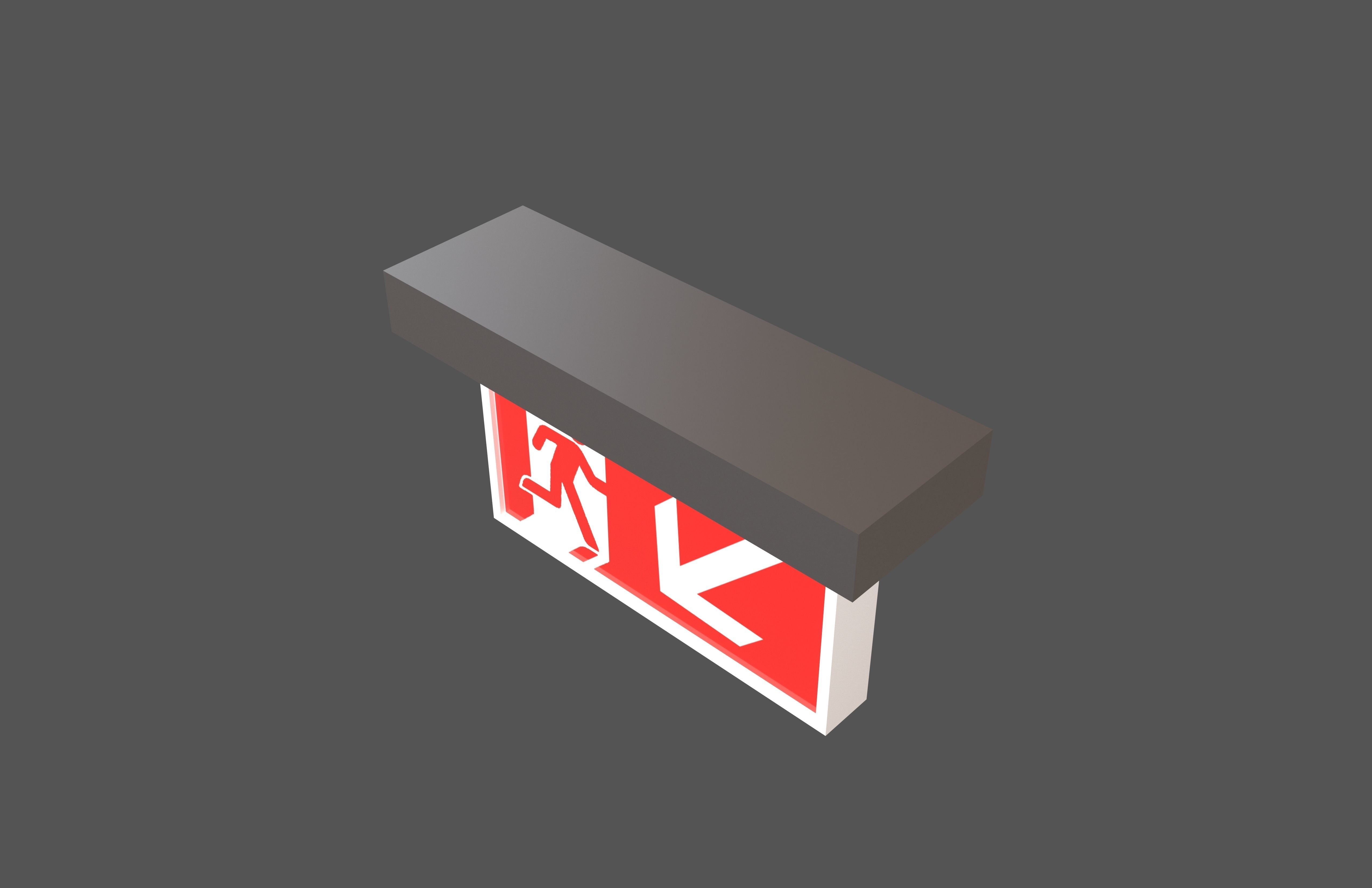 Exit Sign v1 013 Low-poly 3D model_2
