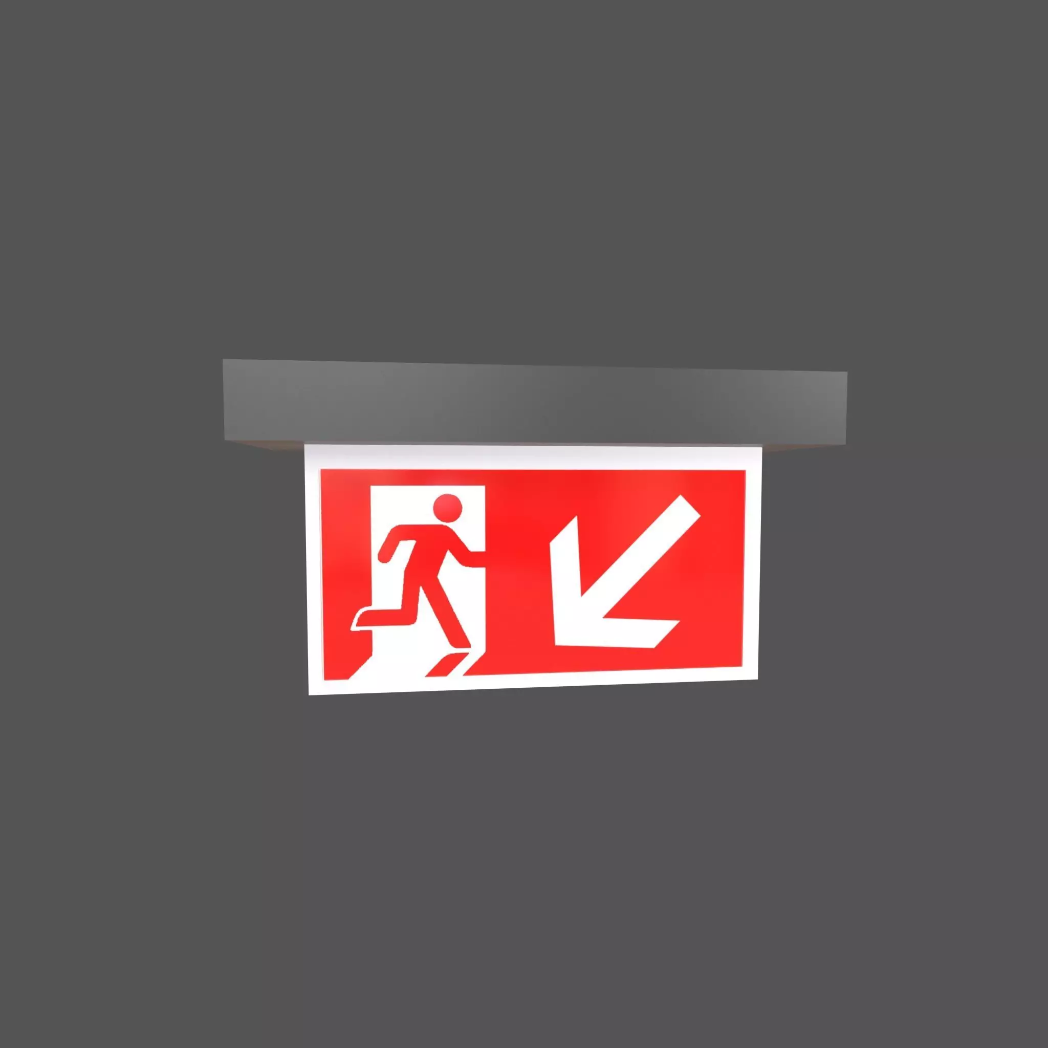 Exit Sign v1 013 Low-poly 3D model_0
