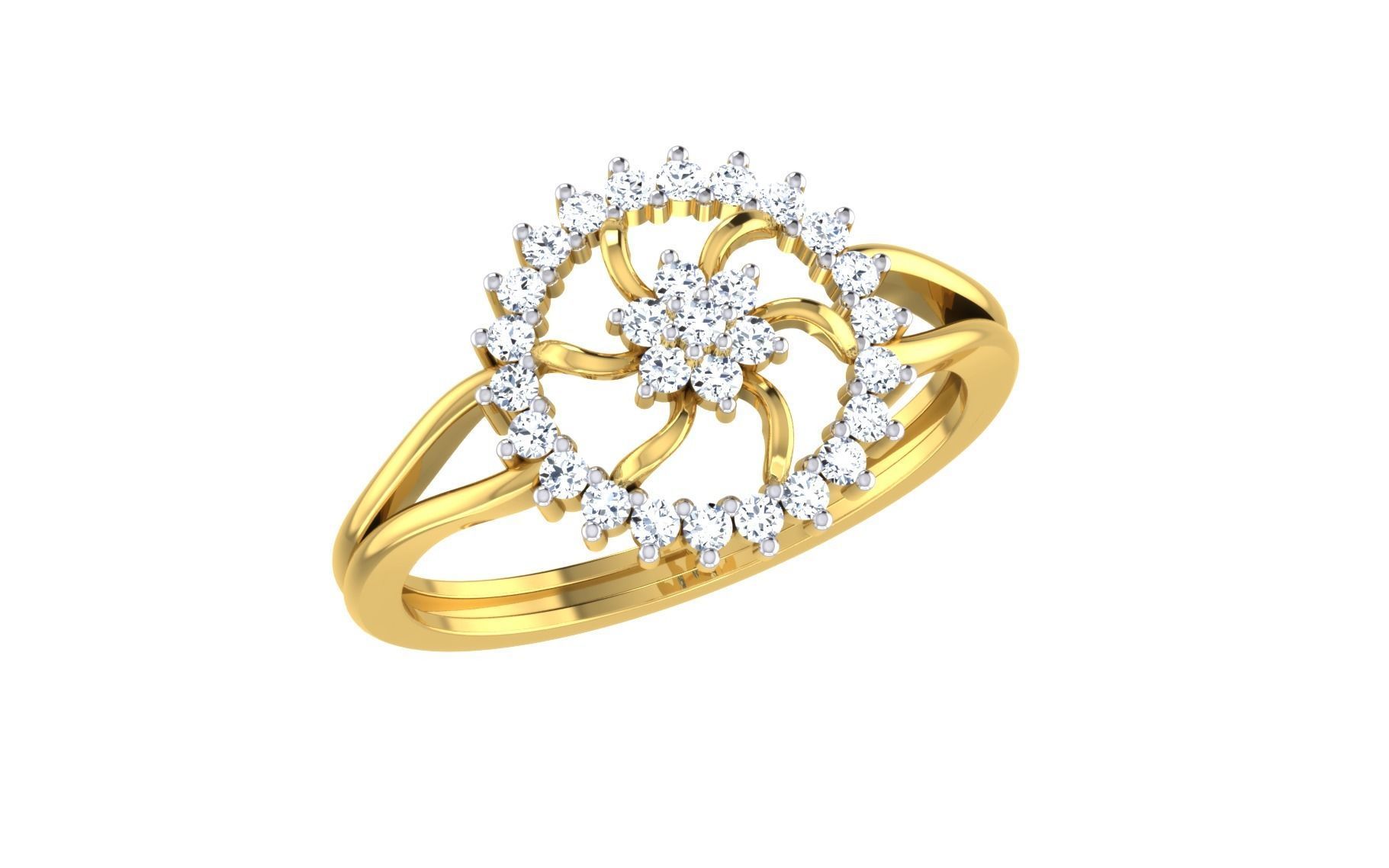 Solitaire Engagement Wedding Ring 3dm STL OBJ FBX Render Details 3D print model_1