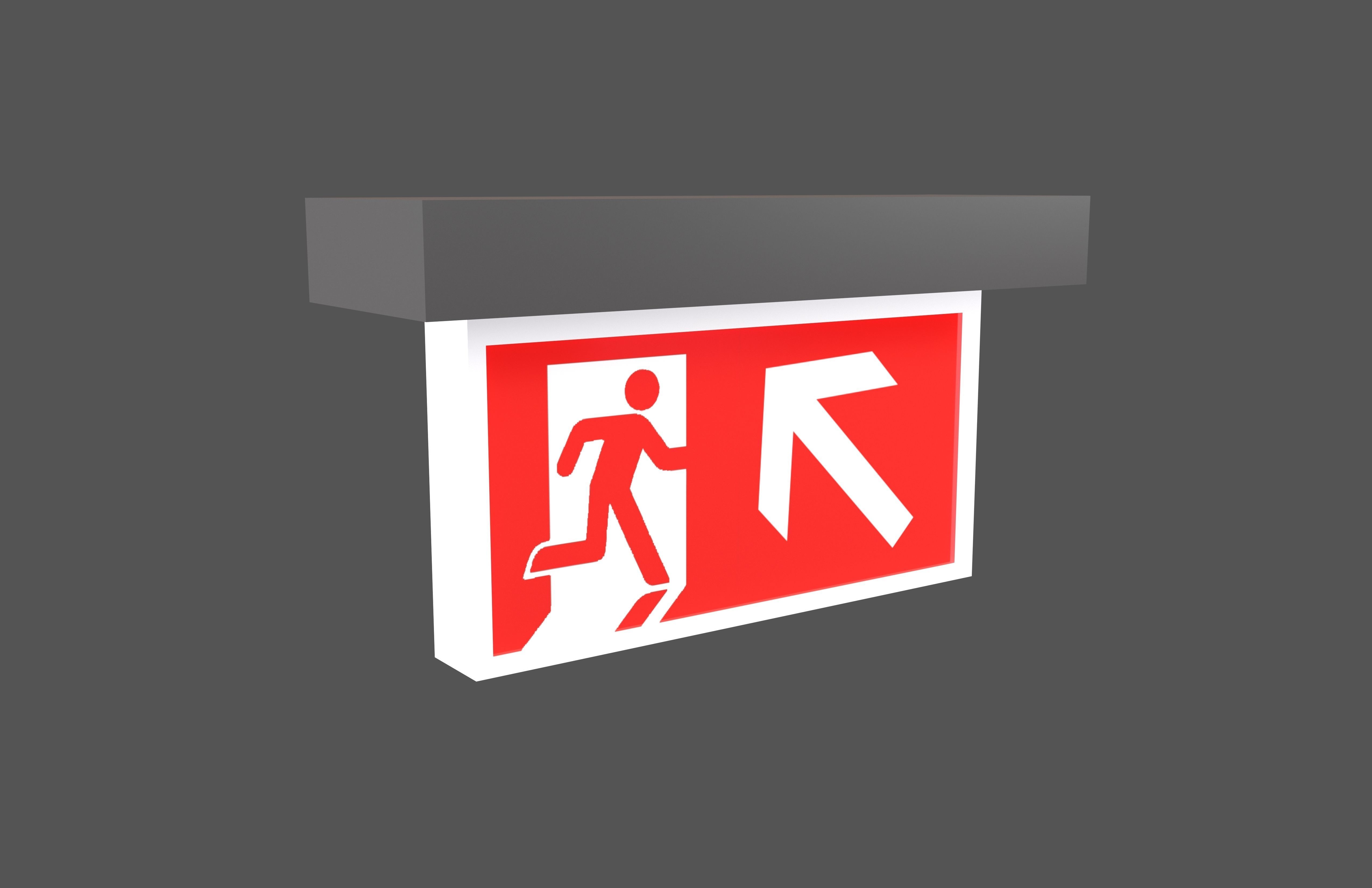 Exit Sign v1 014 Low-poly 3D model_1