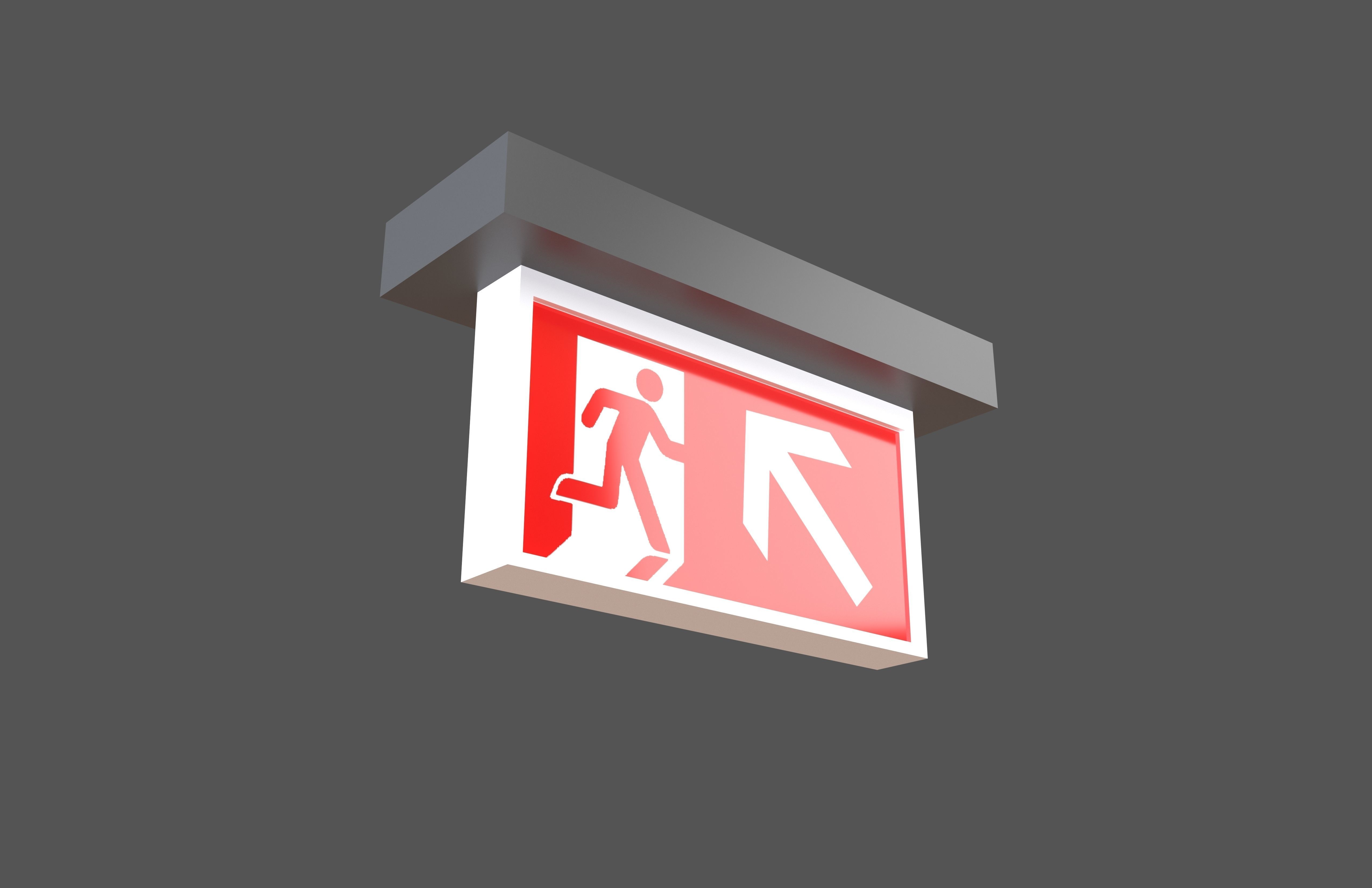 Exit Sign v1 014 Low-poly 3D model_3