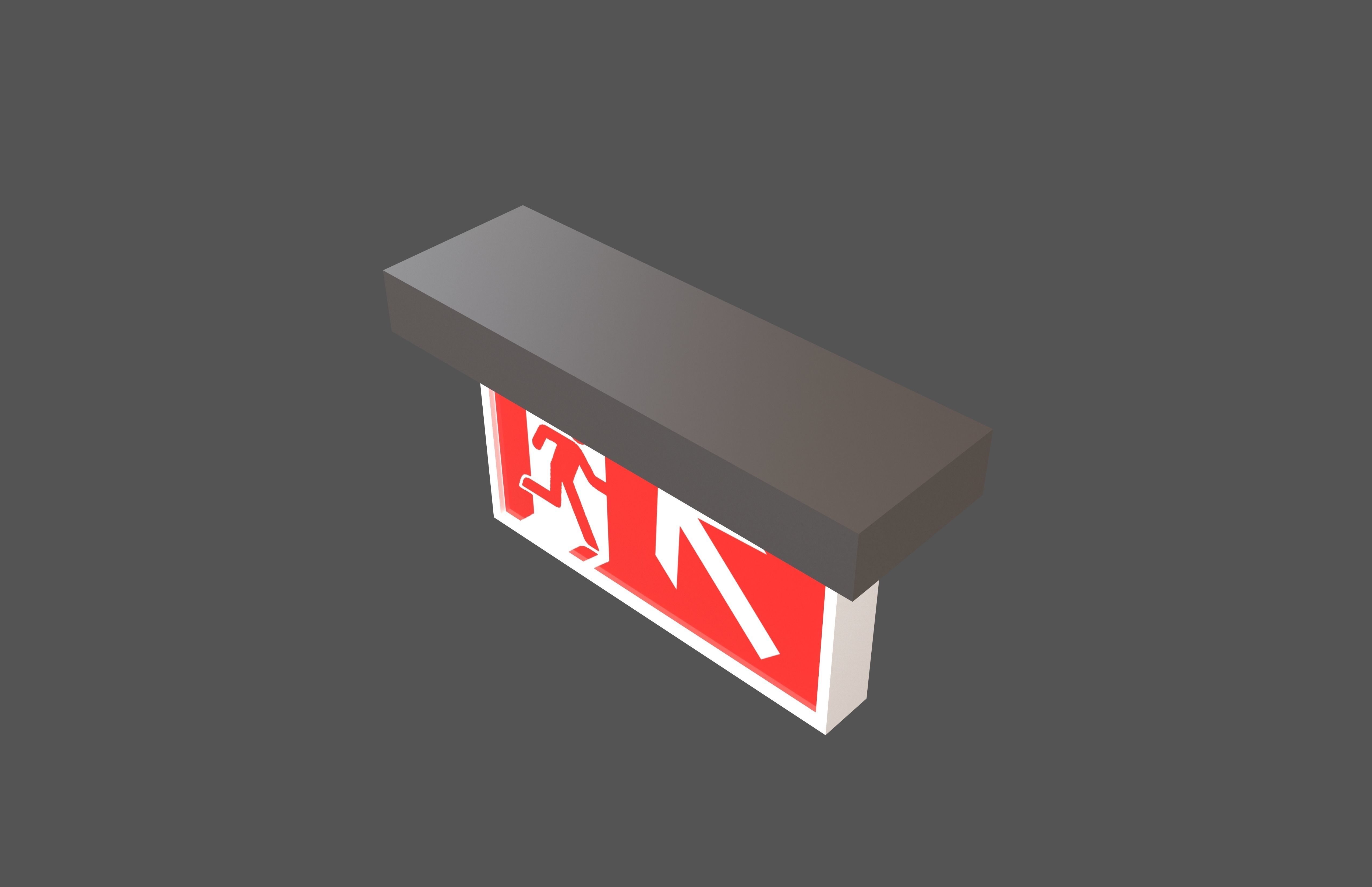 Exit Sign v1 014 Low-poly 3D model_2