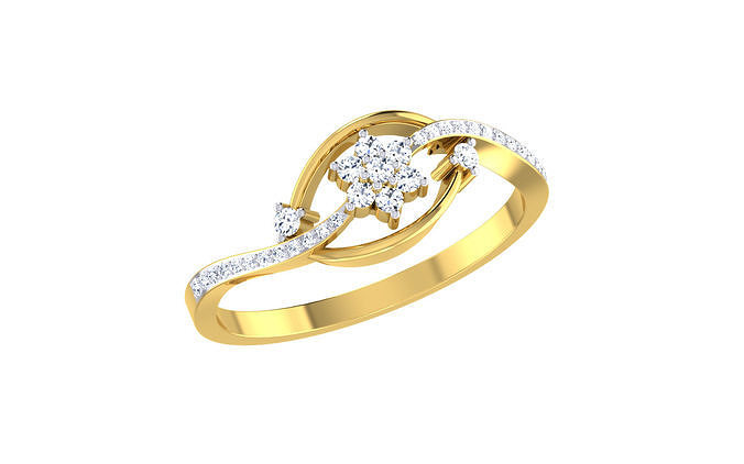 Solitaire Engagement Ring 3dm STL OBJ FBX Render Details 3D print model