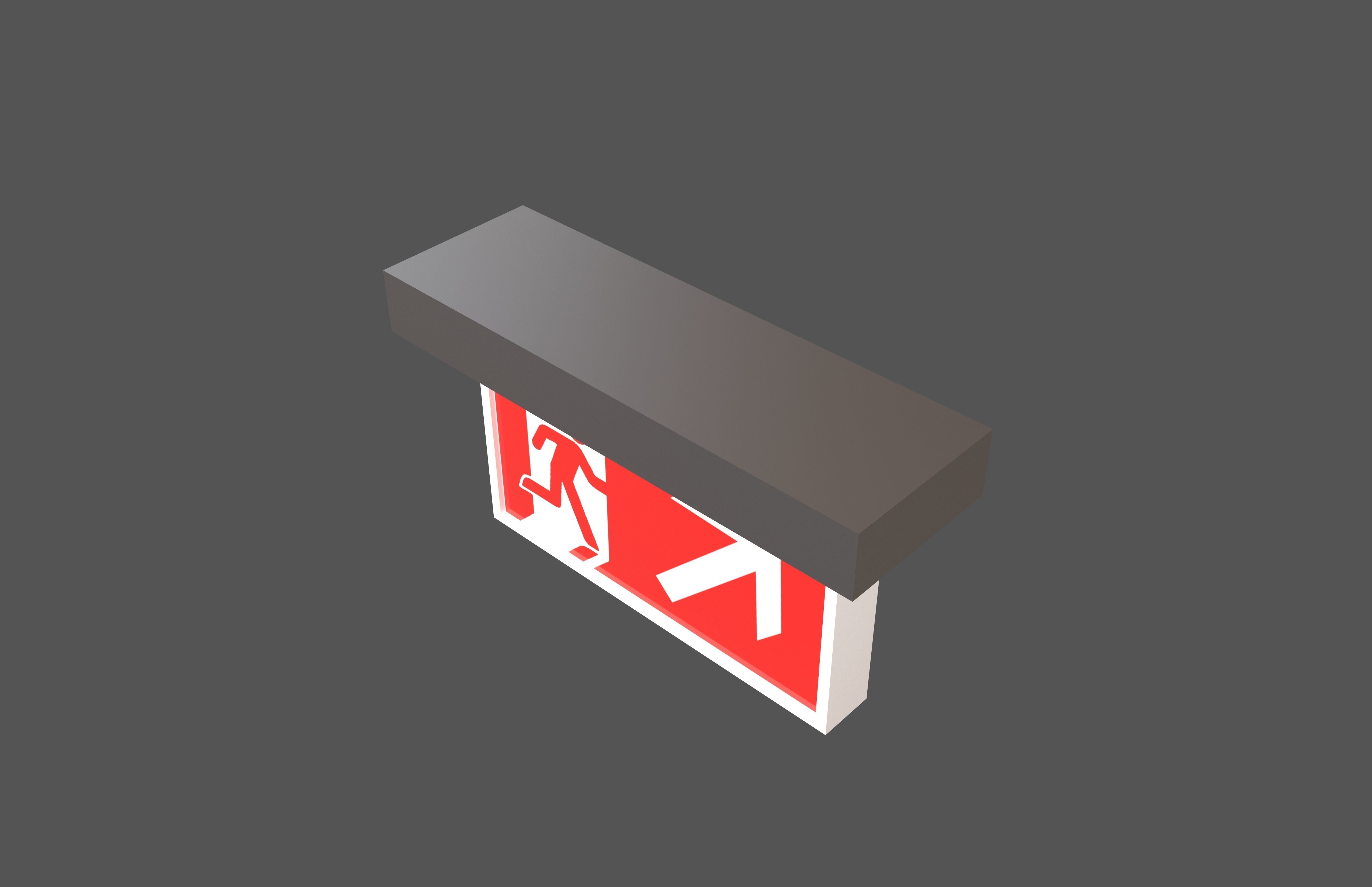 Exit Sign v1 015 Low-poly 3D model_2