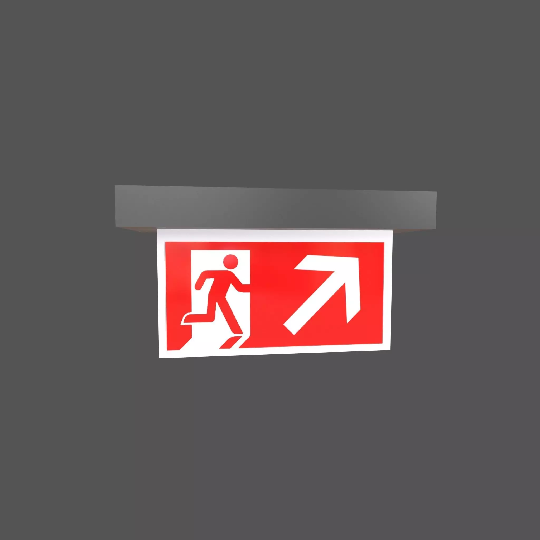Exit Sign v1 015 Low-poly 3D model_0