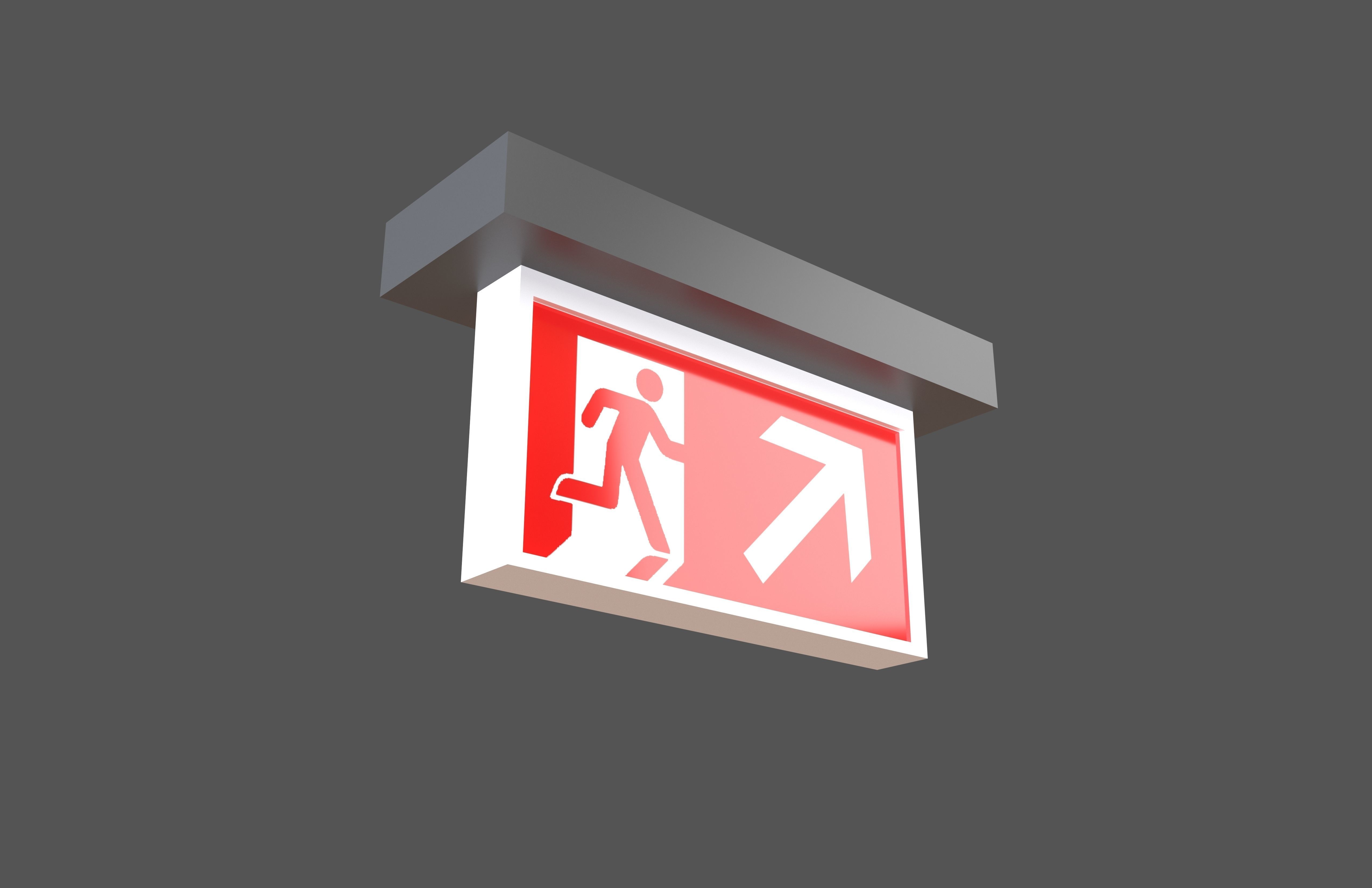 Exit Sign v1 015 Low-poly 3D model_3