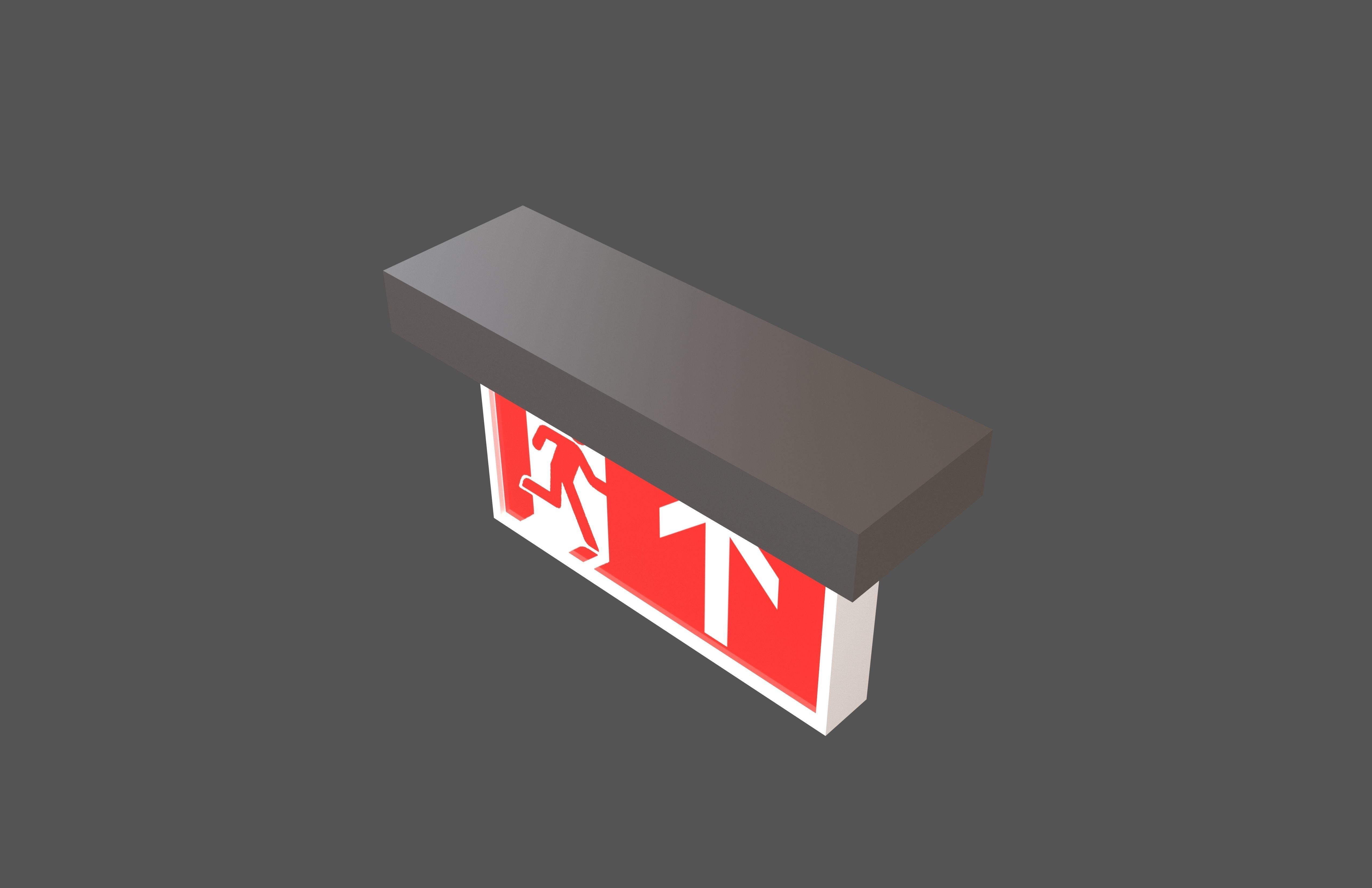 Exit Sign v1 016 Low-poly 3D model_2