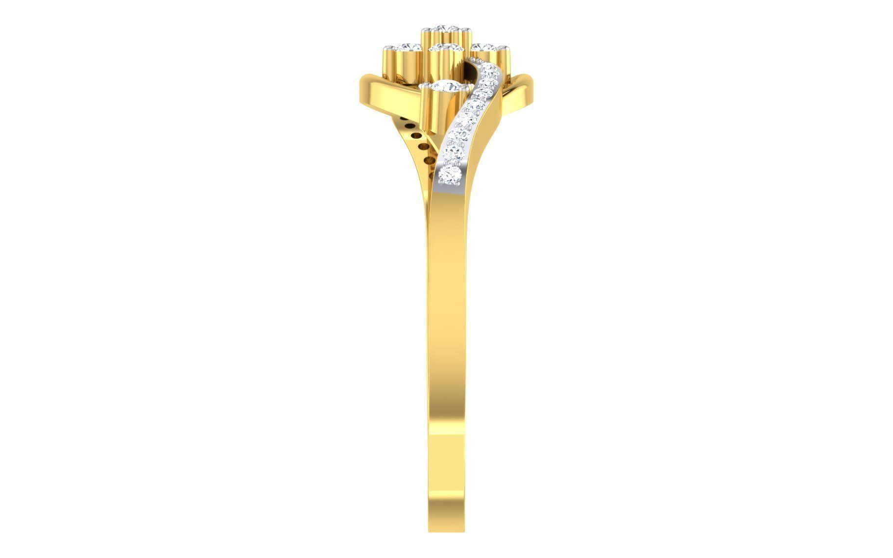 Solitaire Engagement Ring 3dm STL OBJ FBX Render Details 3D print model_4