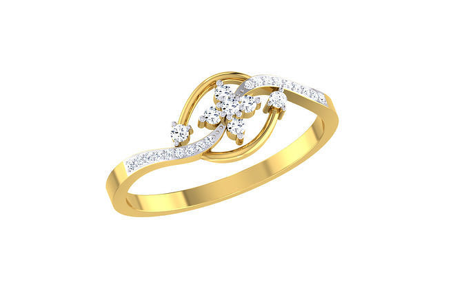 Solitaire Engagement Ring 3dm STL OBJ FBX Render Details 3D print model