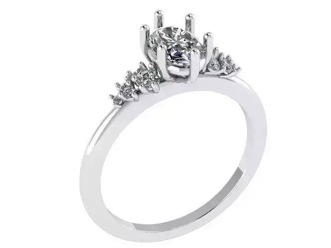 Oval Diamond Engagement Ring 1187