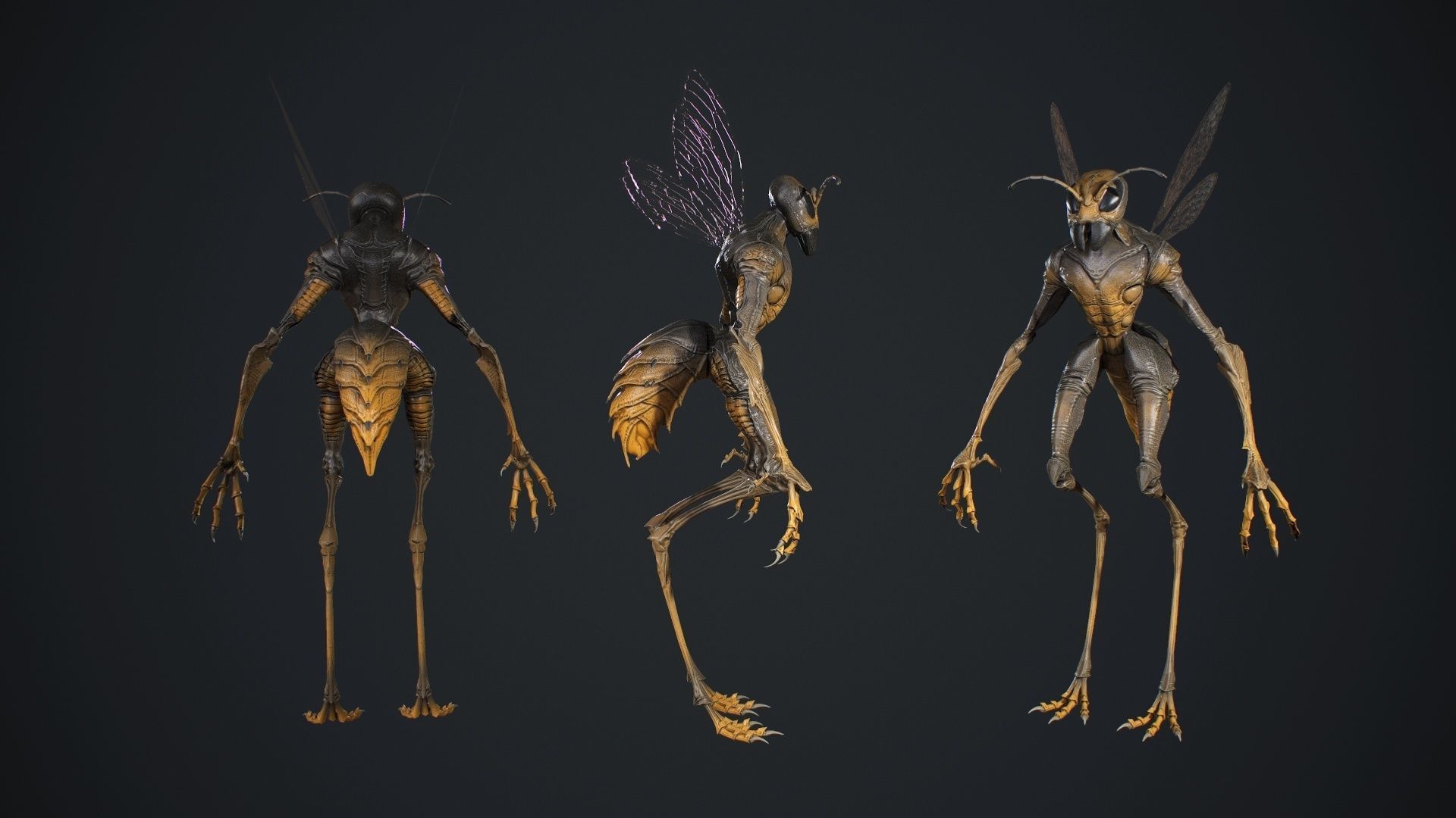 Insect Creature Low-poly 3D model_4