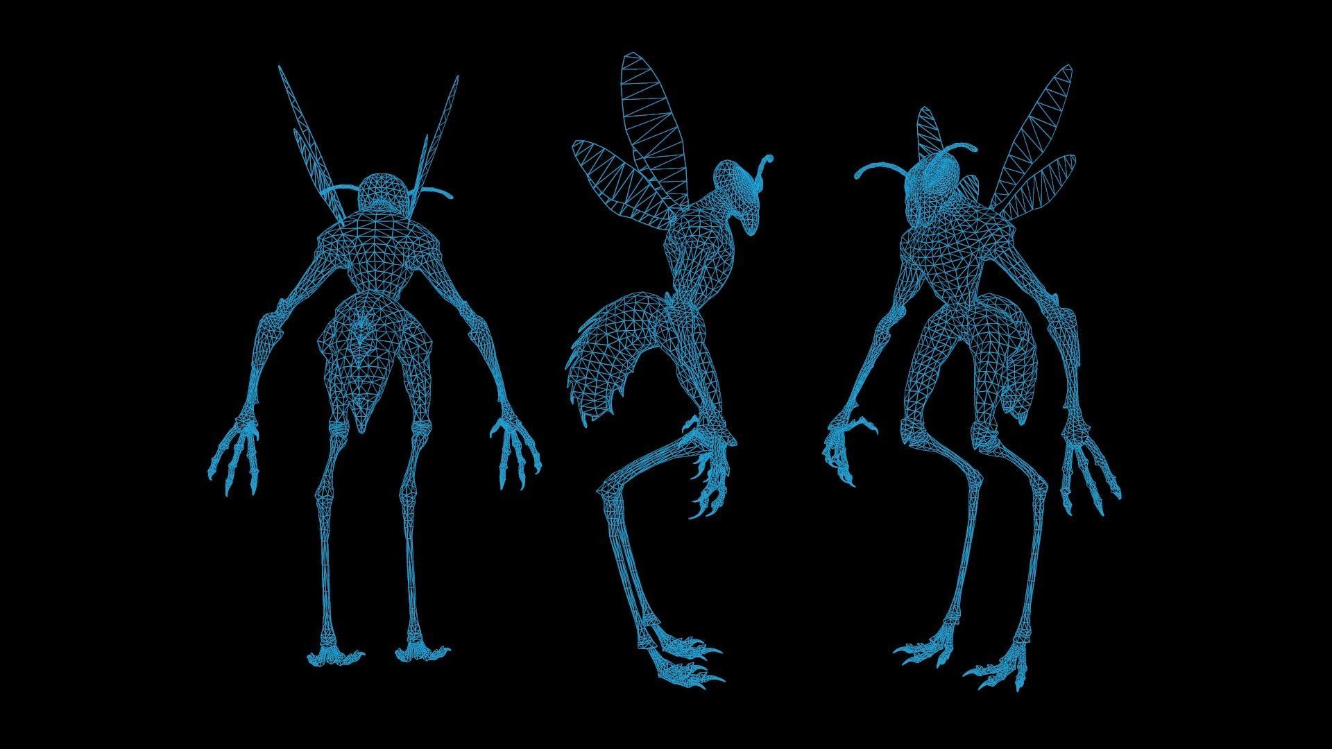 Insect Creature Low-poly 3D model_5