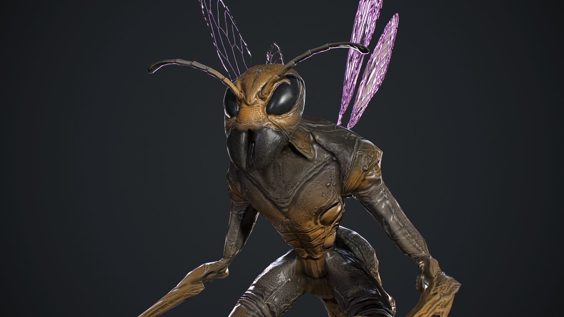 Insect Creature Low-poly 3D model_14