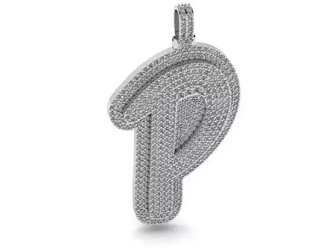 P Letter Diamond Pendant 1189