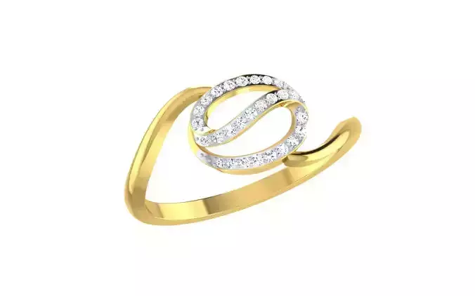 Solitaire Engagement Wedding Bypass Ring  3D print model