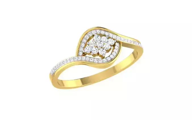 Solitaire Engagement Wedding Bypass Ring  3D print model