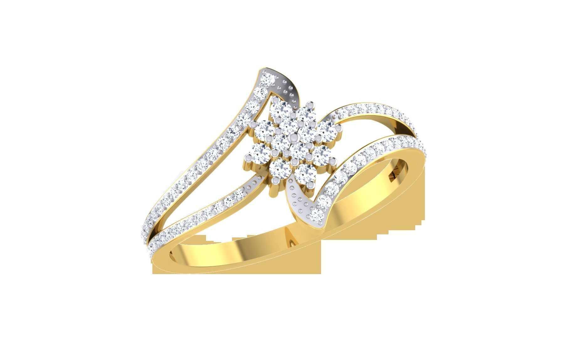Solitaire Engagement Wedding Ring 3dm STL OBJ FBX Render Details 3D print model_1