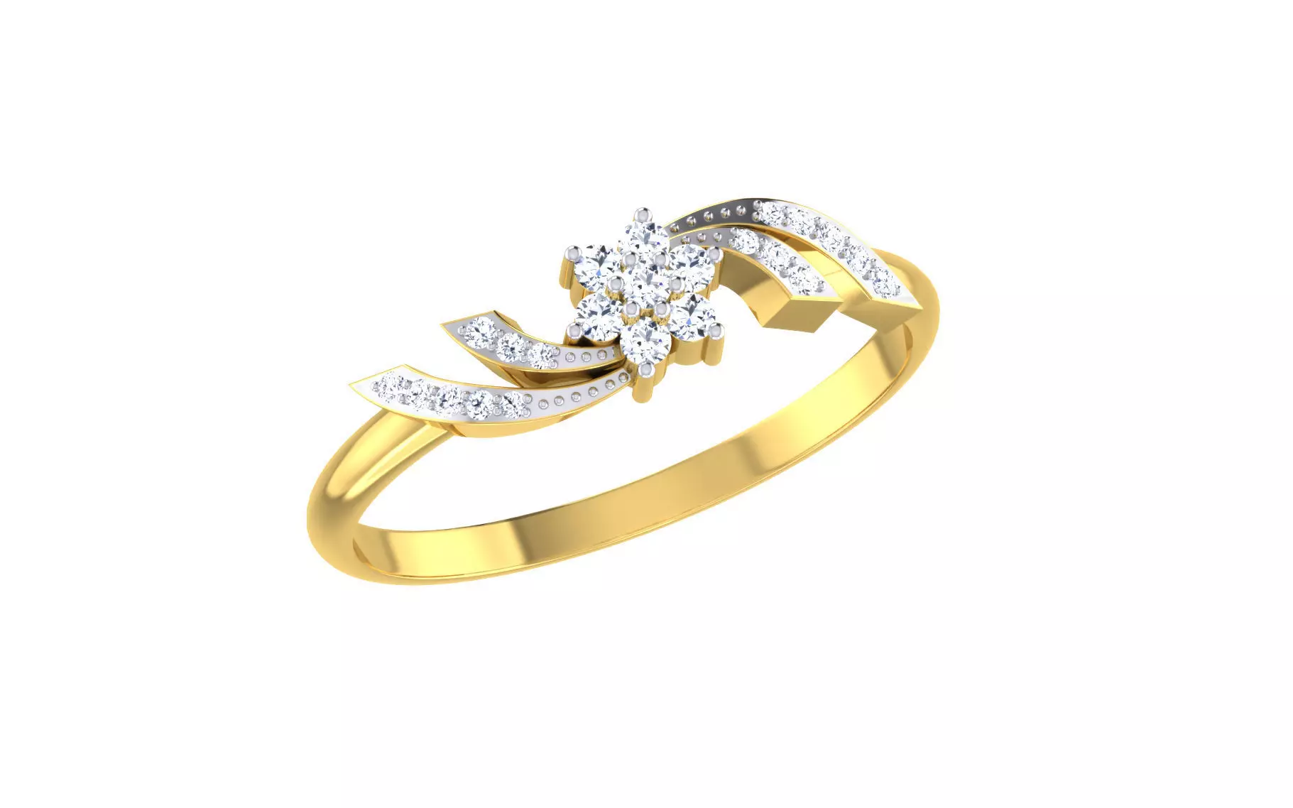 Solitaire Engagement Wedding Ring 3dm STL OBJ FBX Render Details 3D print model