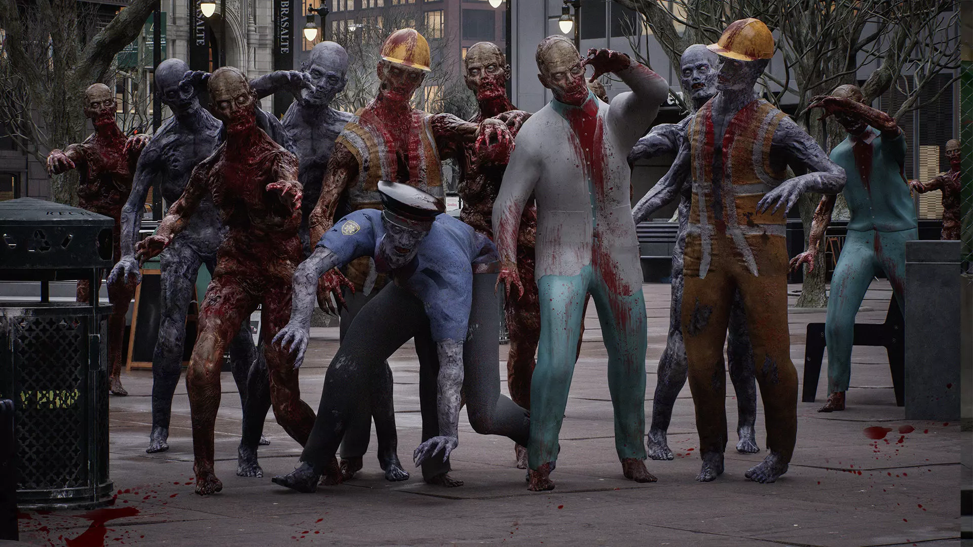 Zombies Game ready in city Low-poly 3D model_0